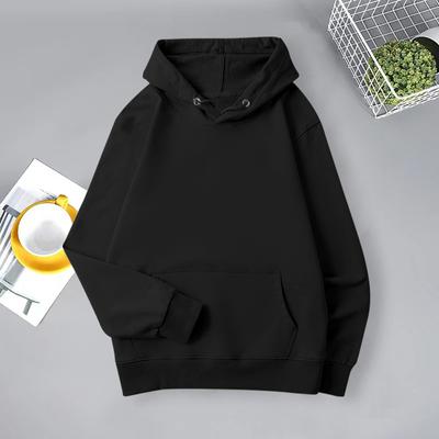 Moda feminina casual com capuz solto manga comprida cor sólida moletom