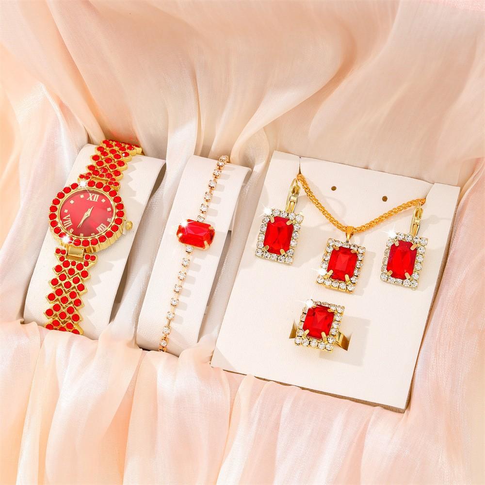 European And American Ins Popular Women'S Watches, Rhinestone Jewelry, Colored Diamond Quartz Watches, Women'S Watches, Exquisite Sets