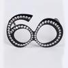 Rhinestone Birthday Number Rhinestone Glasses 16th 18th 30th 40th 50th 60th Party Mask  Unisex
