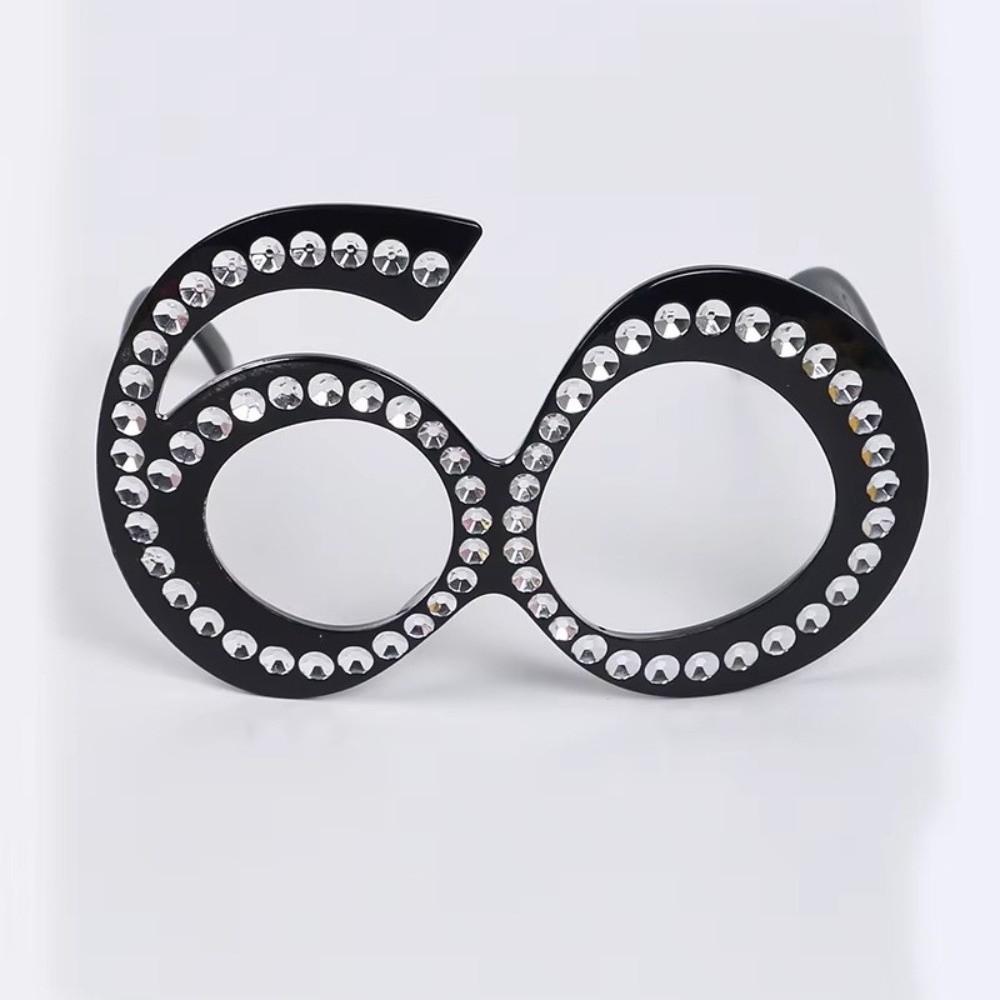 Rhinestone Birthday Number Rhinestone Glasses 16th 18th 30th 40th 50th 60th Party Mask  Unisex