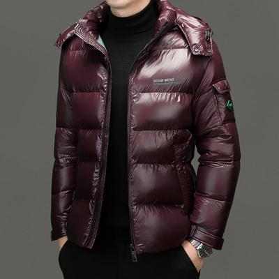 Winter Men Down Jacket Fashion Glossy Waterproof Short Down Jacket Male Lightweight Snowski White Duck Down Parka