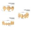 Ingemark 3 Styles Boho Flower Scallop Open Cuff Bangles for Women Vintage Irregular Geometric Adjustable Bracelets Daily Jewelry