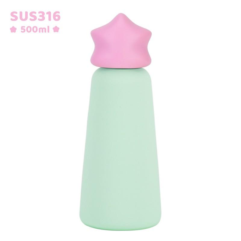 500ml Stainless Steel Vacuum Insulated Travel Mug Kids Students Outdoor Sports Portable Star Design