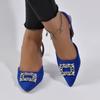 Moda 2024 Nuove Scarpe alla Moda da Donna Slip-on Tacchi Alti da Donna Estive Monocolore Ufficio e Carriera Sexy Punta Acuta Tacco di Cristallo Donna