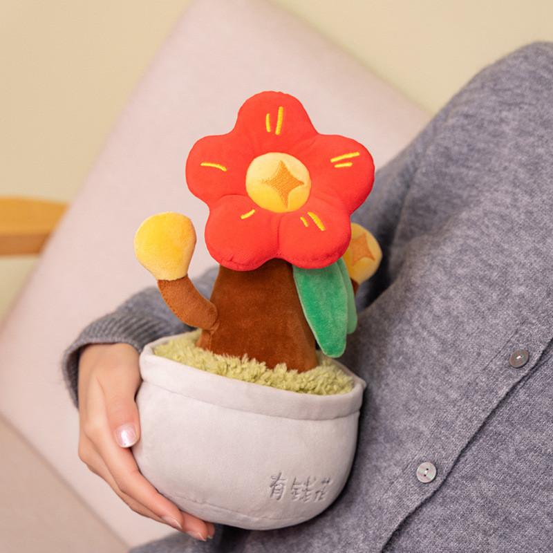 Lifelike Plush Money Tree Potted Plant Cute Desk Decoration For Living Room Display