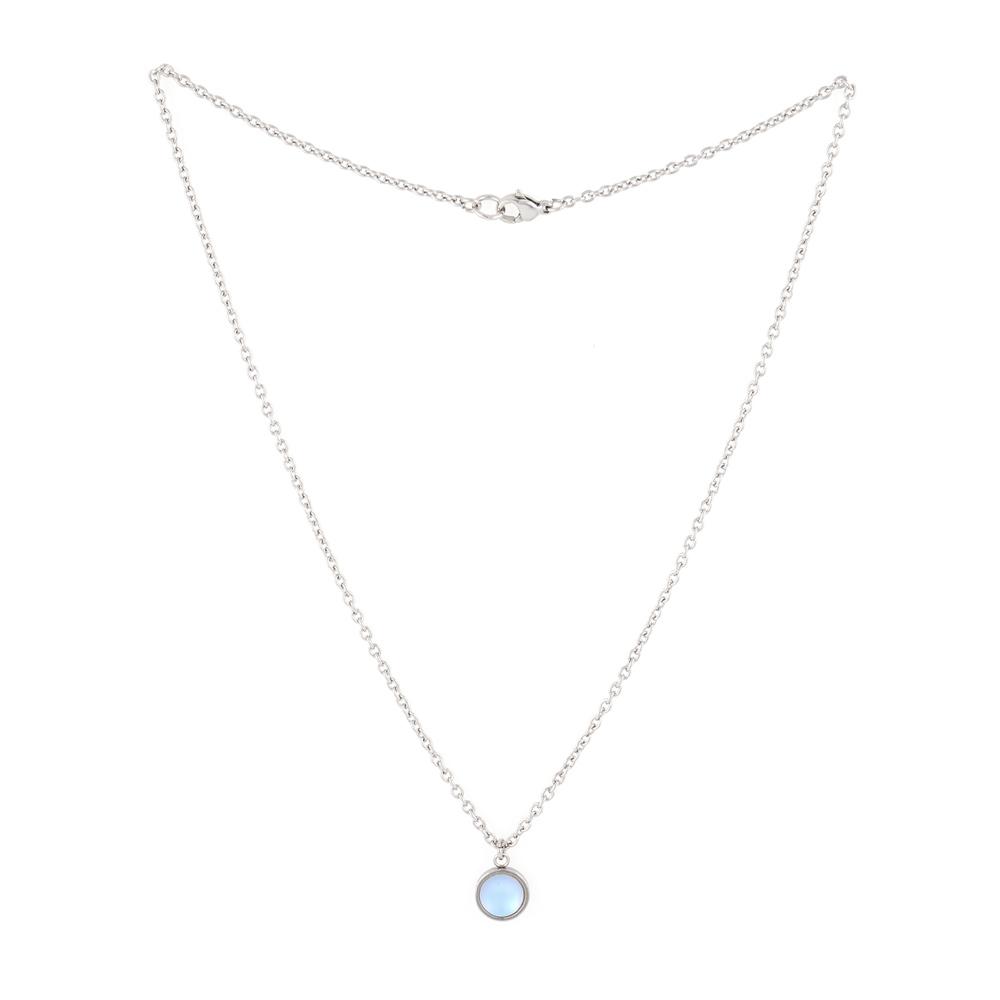 Jbans Classic Moonstone Pendant Surgical Steel Chain Necklace (J2302-An125_Sv)