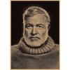 Retro Kraft Paper Hemingway Poster - American Tough Guy Writer Wall Art