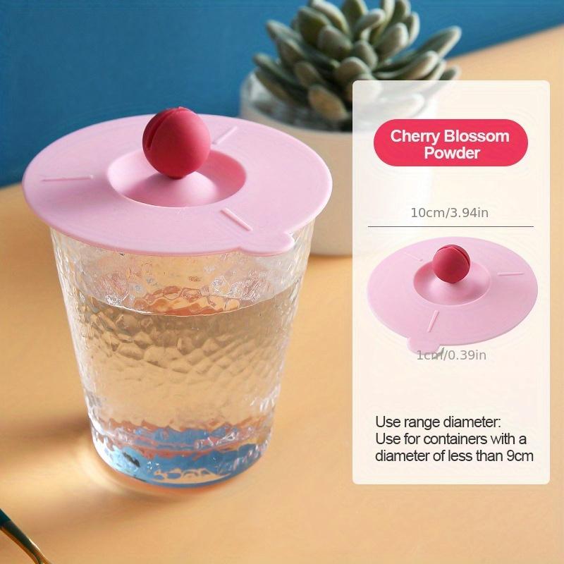 Round Heat-Resistant Lid Cup Cover Non-toxic Silicone Universal Water Cup Lid Anti-dust Coffee Mug Sealed Cap with Spoon Holder