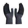 Men's autumn and winter color matching plus size knitted thickened warm finger cold-proof wool outdoor sports cycling gloves