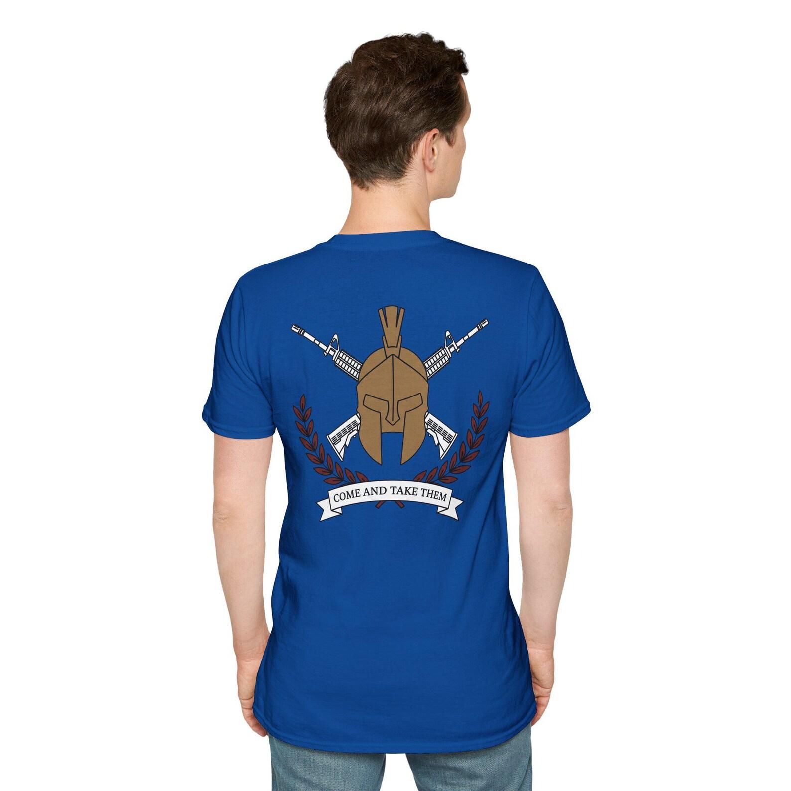 Molon Labe Crossed Rifles T-Shirt | 2nd Amendment Spartan Shield Tee | Pro Gun Patriot Gift M