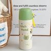 Sweet and cute 111 stainless steel vacuum thermos cup, cartoon cat animal carrying ring, student school drinking water cup