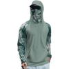 Lightweight Hooded Sun Protection Shirt Long Sleeve Rash Guard Top with Face Cover for Outdoor Activities UV Blocking Breathable Quick Dry