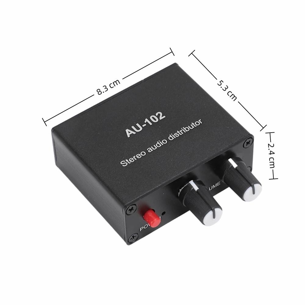 3.5mm 2 Channel Sound Amplifier 1 Input 2 Output Sound Preamplifier  DIY Audio Equipment