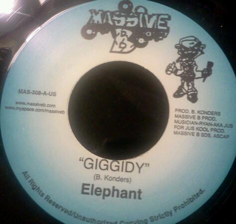 7inch Record ELEPHANT MAN - Giggidy  MAS308 Massive B 2008 US Reggae, Ska & Dub Used