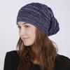 New Autumn and Winter Single-layer Thin Mixed Color Pleated Pullover Hat for Men and Women, Knitted Yarn for Warmth and Cold Insulation, Pile Cap