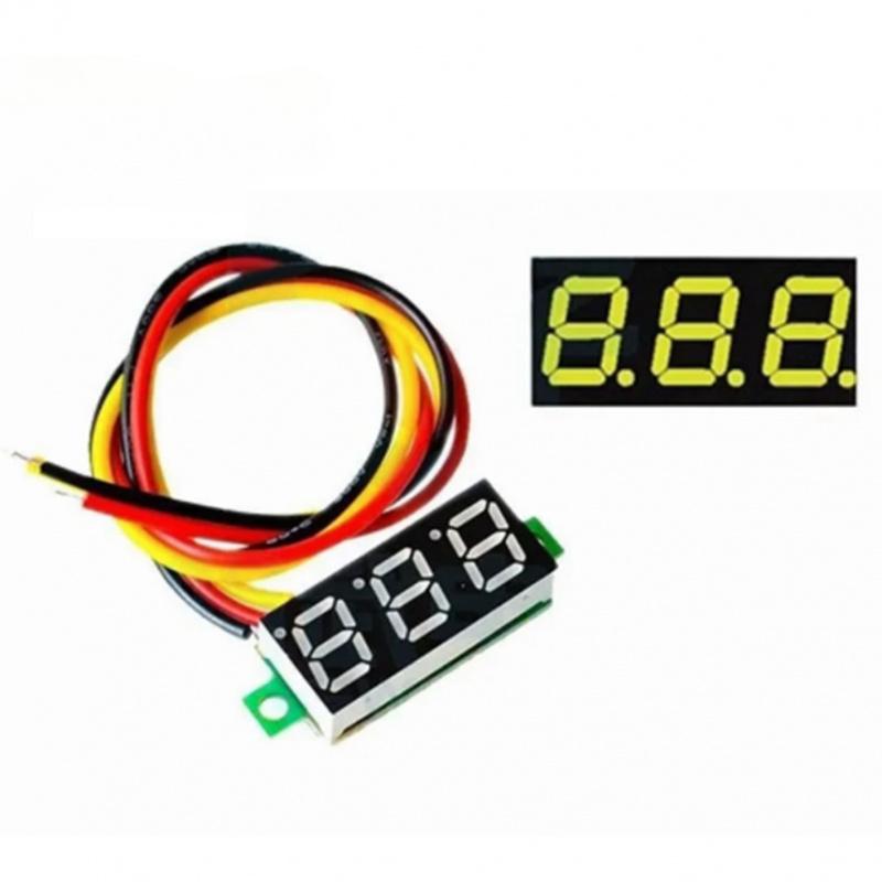 0.28Ultra-Small Digital Voltmeter Digital Display Adjustable Three LineDC0-100V Battery Voltage Meter