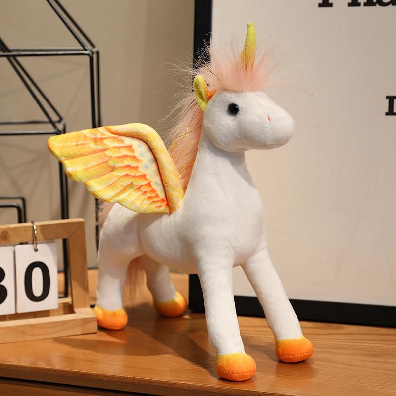 Engel Pferd Plüschtier Gefüllt Fantastisches Einhorn Puppe Mit Flügeln Lila Blau Orange Cartoon Tier Plüschtier Geburtstagsgeschenk 26x30cm