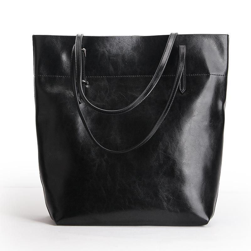 Large Capacity High-End Genuine Leather Tote - Women's Niche Design Handbag/Shoulder Bag