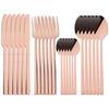 24Pcs Silver Cutlery Set Stainless Steel Dinnerware Set Knife Fork Spoon Dinner Set Kitchen Tableware Service for 6 Flatware Set