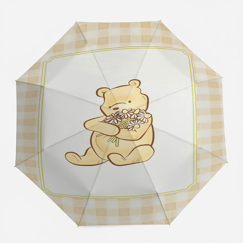 Disney Princess and the Frog Tiana Green Watercolor Art Print Automatic Folding Umbrella, Windproof Waterproof Travel Umbrella f