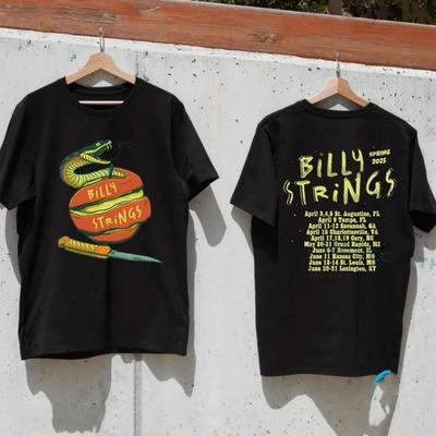 Billy Strings Tour Primavera 2025 T-shirt Unisex Mela Serpente Tutte le Taglie