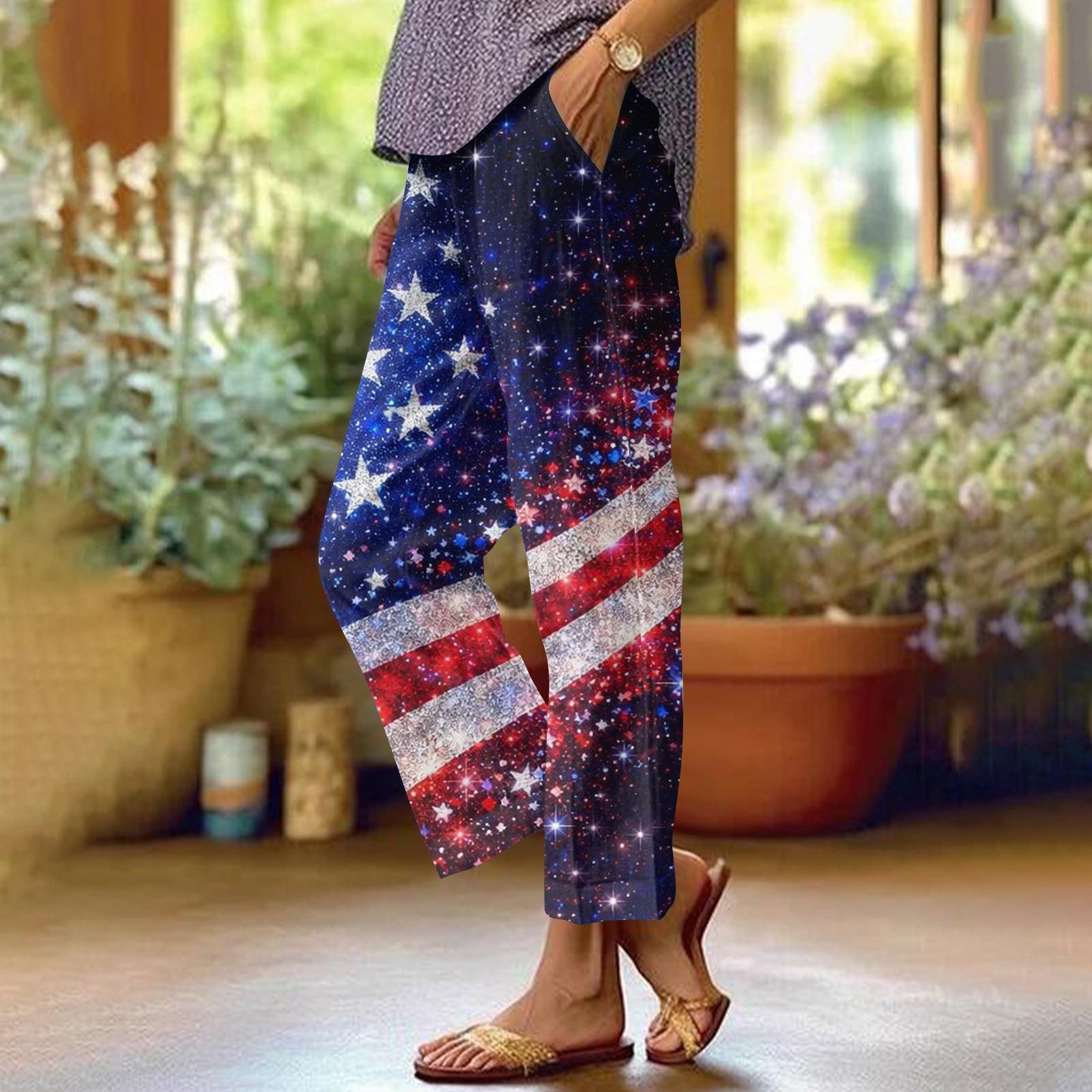 

Жіночі повсякденні модні штани прямого крою з принтом, штани з кишенями XL синій