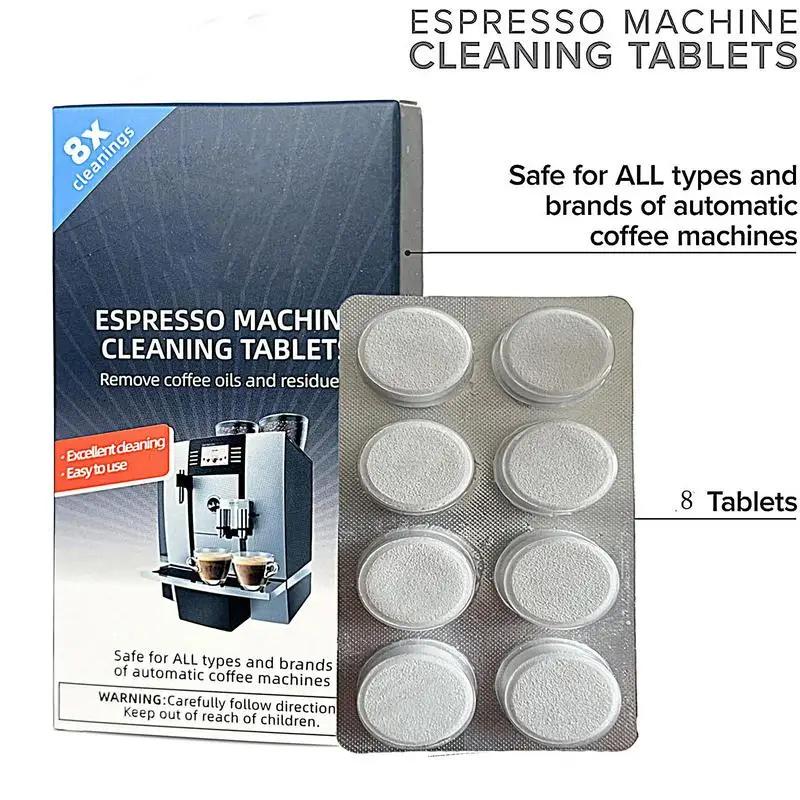 Coffee Machine Cleaning Tablets 8 Tablets Coffee Machine Descaling Agent for Household Cleaning Coffee Machine Scale Cleaning