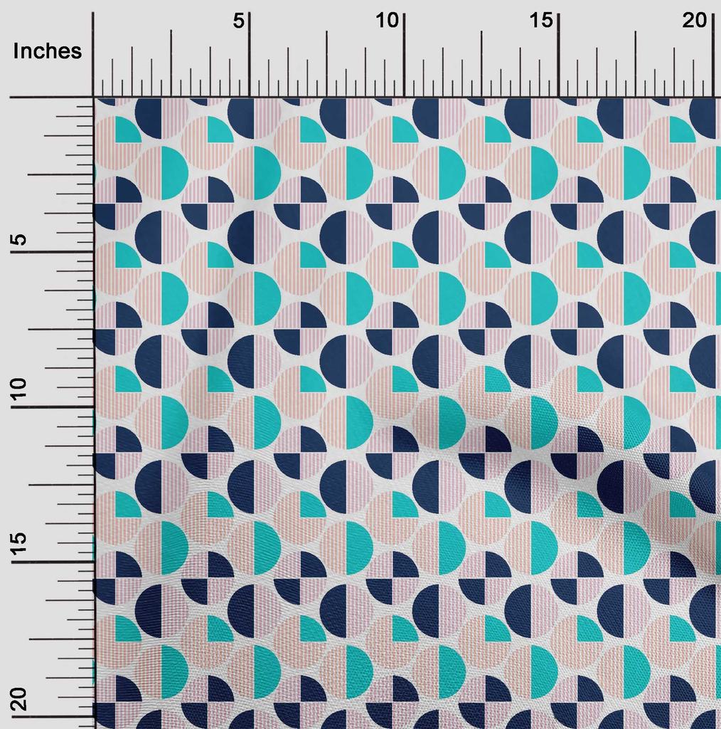 oneOone Cotton Flex Fabric Circle Geometric A  Printed Craft Fabric BTY 40 Inch