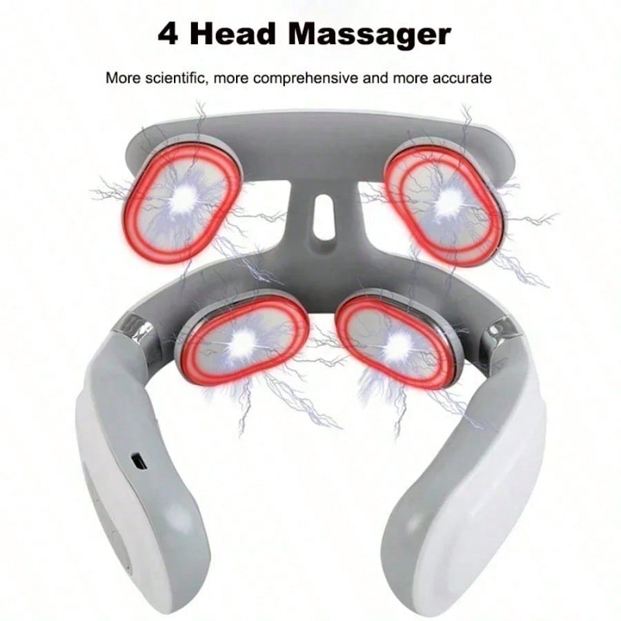 Prenosný inteligentný masážny prístroj na krk a ramená - Nabíjateľný cez USB, Lítium-iónová batéria, Ideálny darček pre mužov a ženy