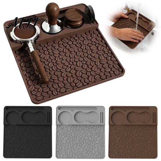 Coffee Tamper Stand for Home Bar Silicone Espresso Tamping Mat, Non-Slip Heat Pad Resistant Pressing Barista Accessories Countertop Protection Mat