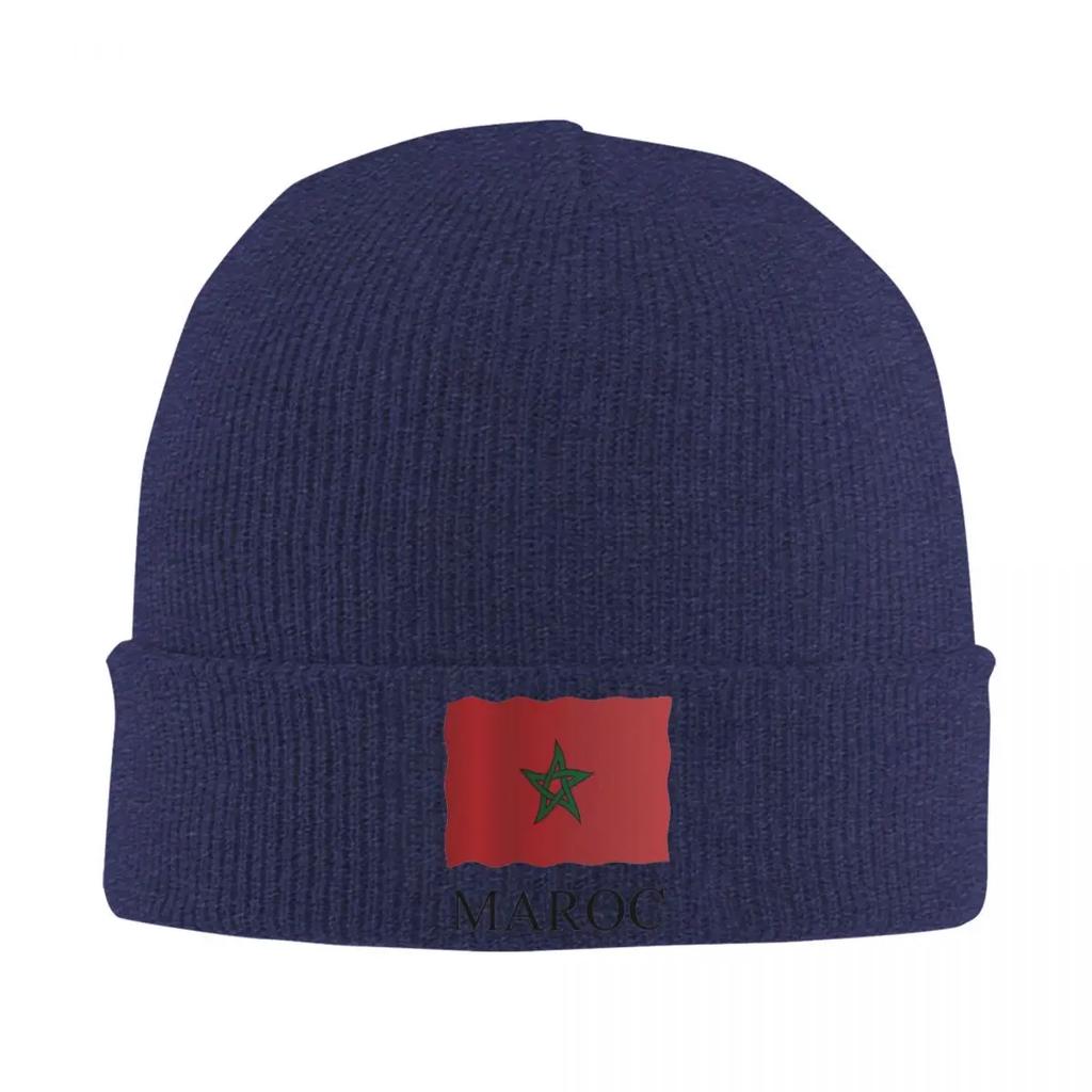 Gorro de Punto Cálido con Bandera de Marruecos Gorro de Punto para Invierno Gorros Calavera Gorros Hip Hop para Unisex
