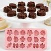 2pcs Silicone Flower Candy Mold Daisy Chocolate Mold Tulips Flower Mold Bow Leafs Jelly Mold Pudding Mold Dessert Cookie Mold