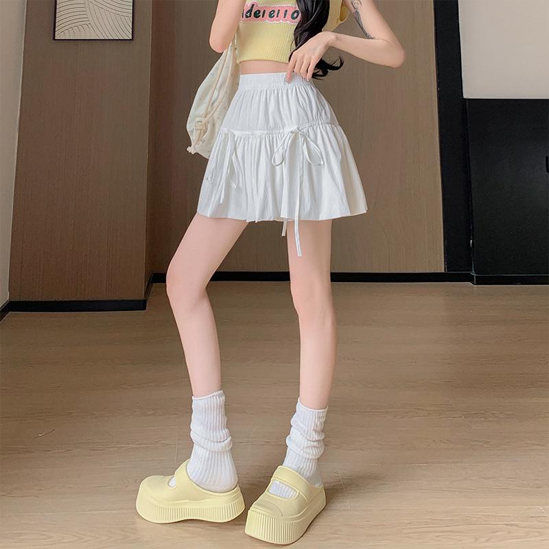 

Women s Elegant High Waist White Cotton Ballet Bow Midi Skirt Small белый