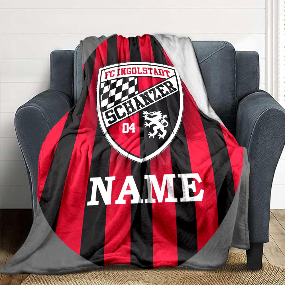 Custom Name FC Ingolstadt Team Crest blanket for Couch & Bed, Plush Cozy Fuzzy Blanket Super Soft & Warm Blankets for Fall and Winter. 0908277