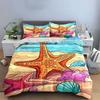 Starfish and seashell design. Bedding sets Duvet cover sets Duvet covers Pillowcases(1*Duvet Cover 2*Pillowcases without duvet insert)