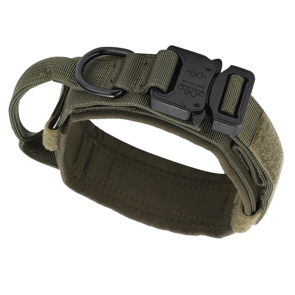Dog Collar Adjustable Durable Cotton Puppy Pet Collars with Metal Buckle for Dogs Army GreenXL