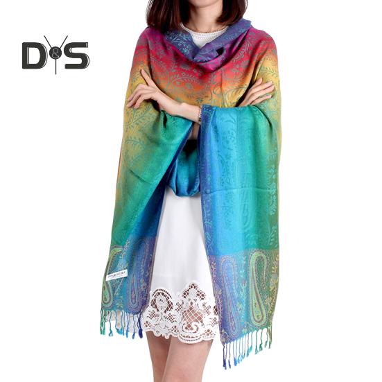 

Модный шарф жаккардовый женский шарф-обертка кисточки шарфы универсальная шаль с кисточками по краю подарок на день рождения для девушки себе 200cm зелёный