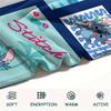 Stitch Multiple Expressions Grid Collage Pink Blue Background Print Flannel Blanket Soft Warm Throw Blanket Sofa Bedroom Decor Gift