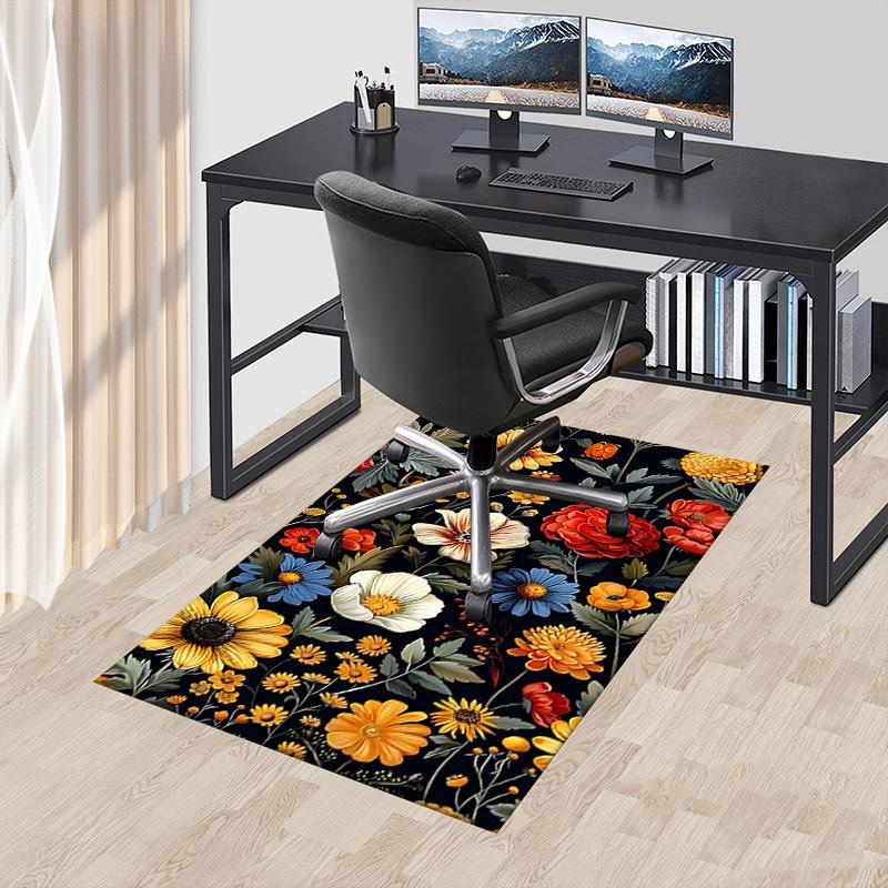1PC Floral Pattern Extra Large Non Slip Floor carpet, Office, family, Studio Large Area Rug Indoor Rugs, Bold Statement Piece