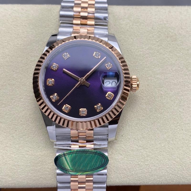 Lao Jia Ri Zhi Dvoubarevné pánské automatické hodinky 31 mm, perleť, nerezová ocel, s diamanty, funkce kalendáře