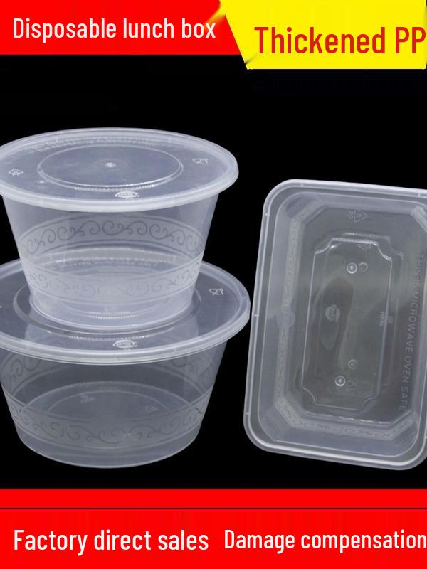 Disposable Round Thickened Plastic Meal Box with Lid