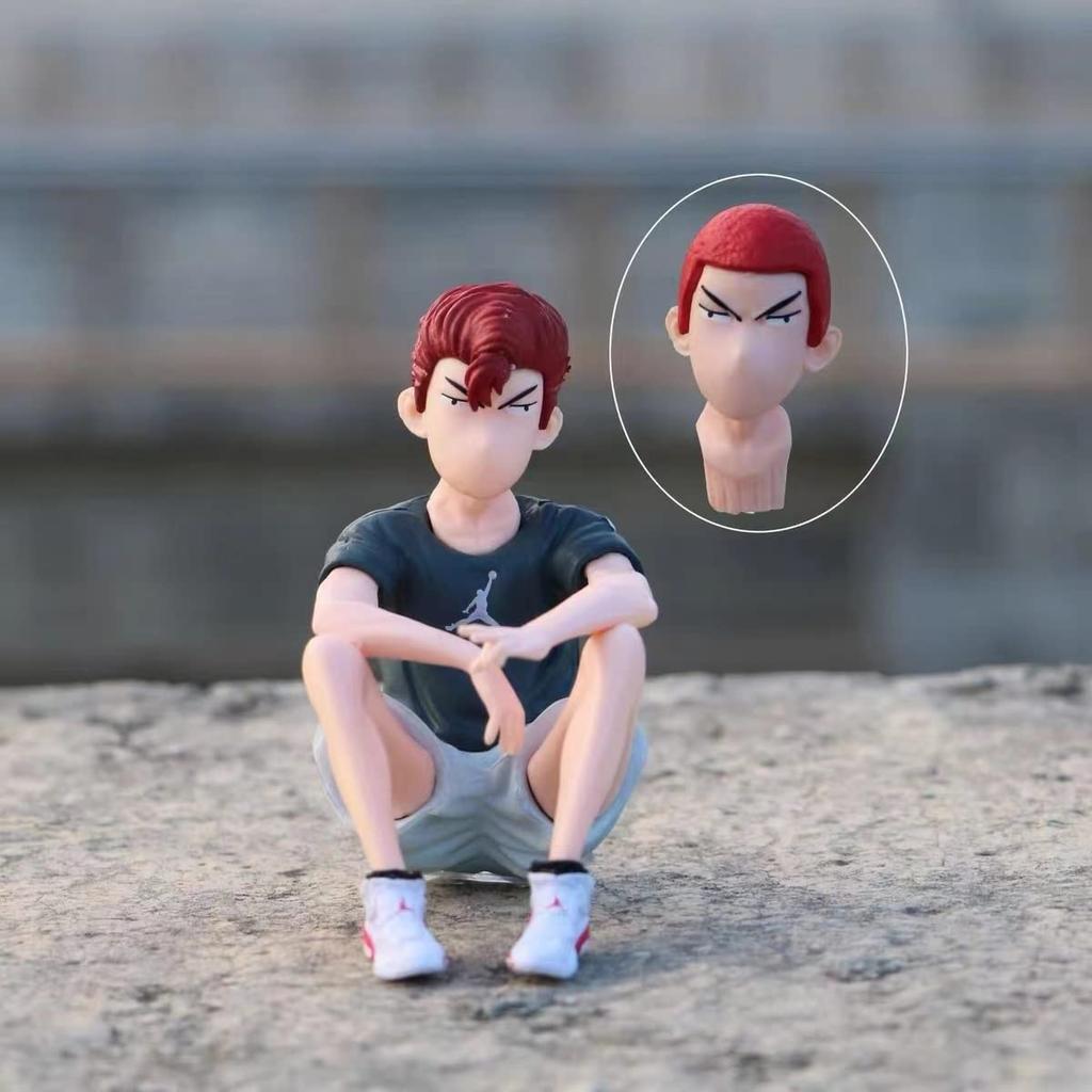 Slam Dunk Figures: Hanamichi Sakuragi, Ryota Miyagi, Hisashi Mitsui, and Kaede Rukawa. Model Toy Anime Figures, Approx. 7-8cm, Set of 5.