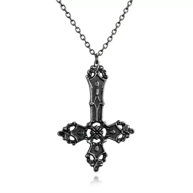 Gothic Baroque Cross Pendant Necklace, Vintage Bohemian Style Jewelry