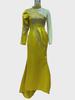 2025 Autumn European and American High Collar Gold Evening Dress for Women