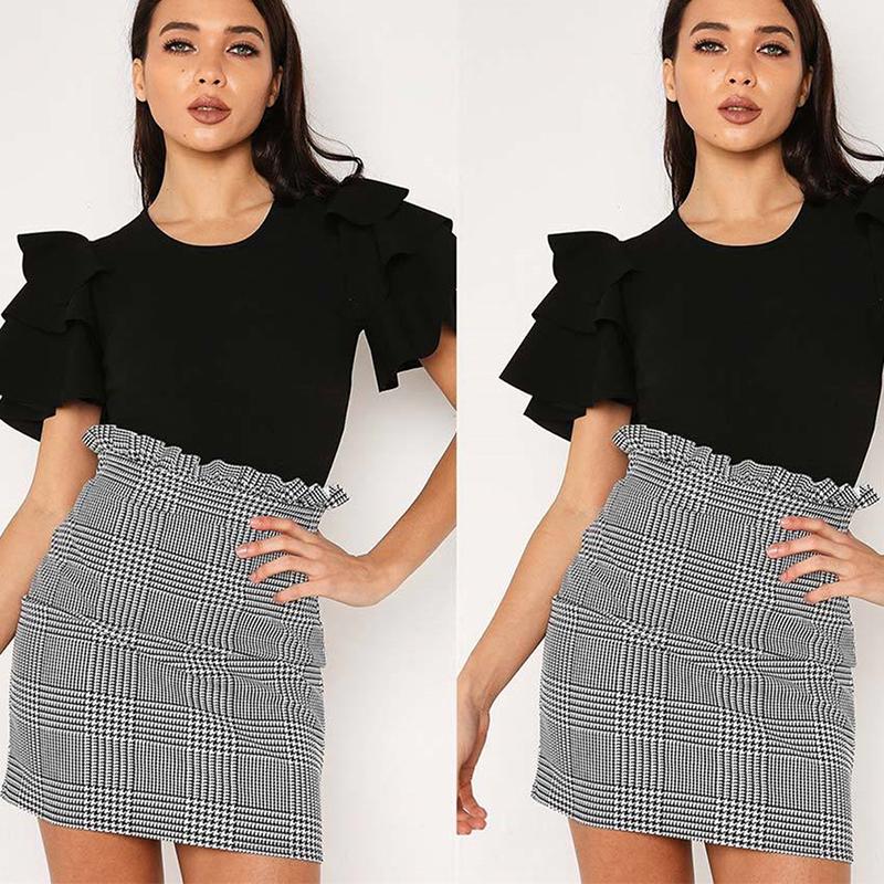 Buy Women's Sexy Skirt Bottoms Plaid Aline Ruffles Club Regular