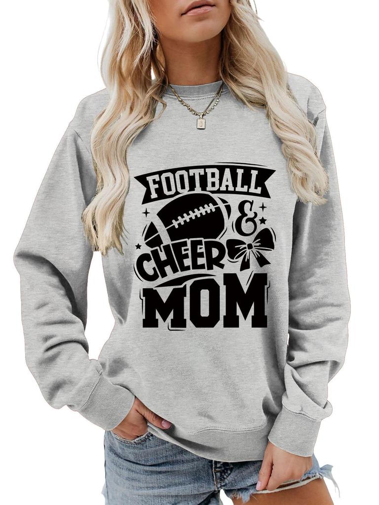 Football Cheer Mom Plus Size Loose Comfortable Hoodie