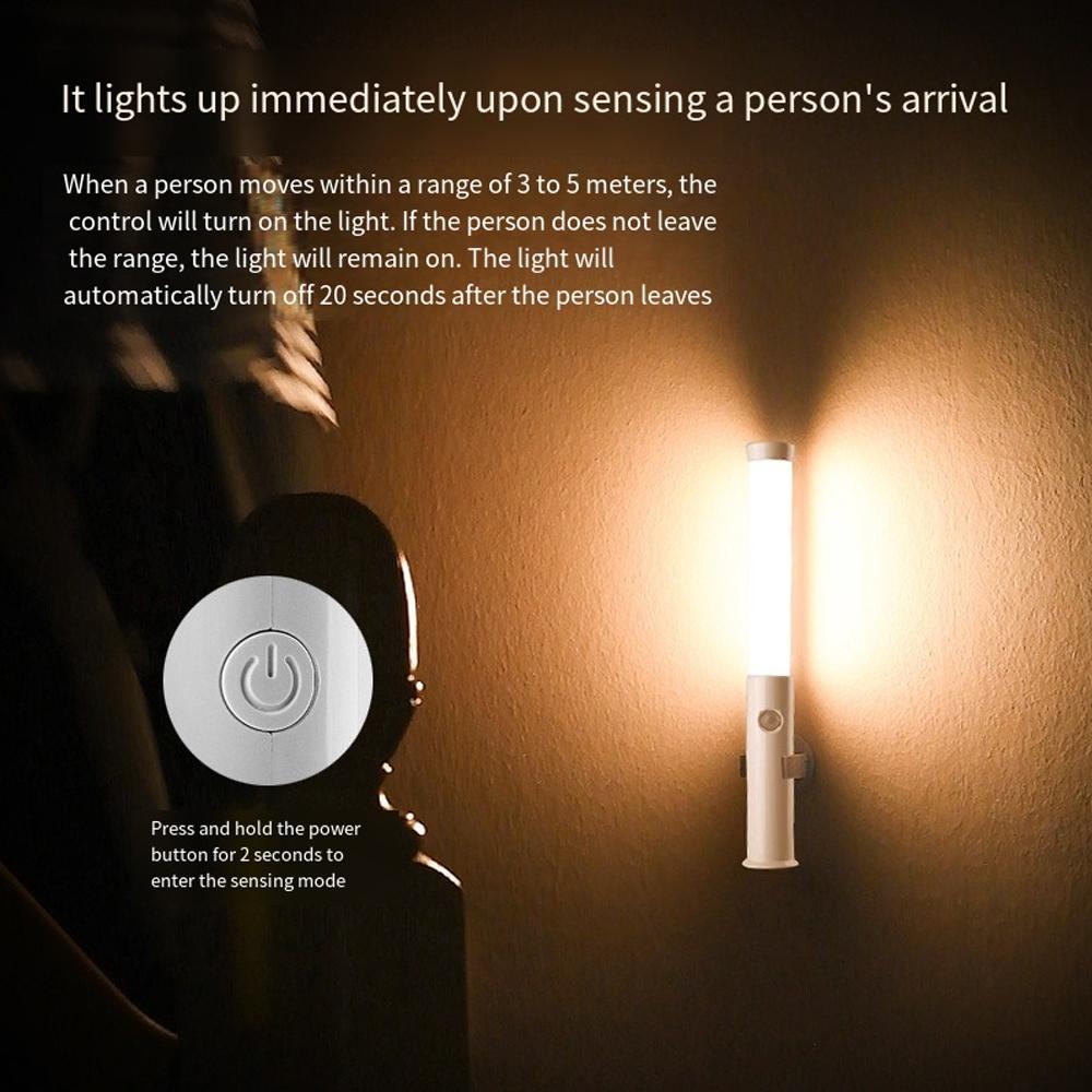 Smart Motion Sensor Night Light Rechargeable Portable LEDCabinet Closet Light Handheld Mode Lighting for Car Home Wardrobe Decor