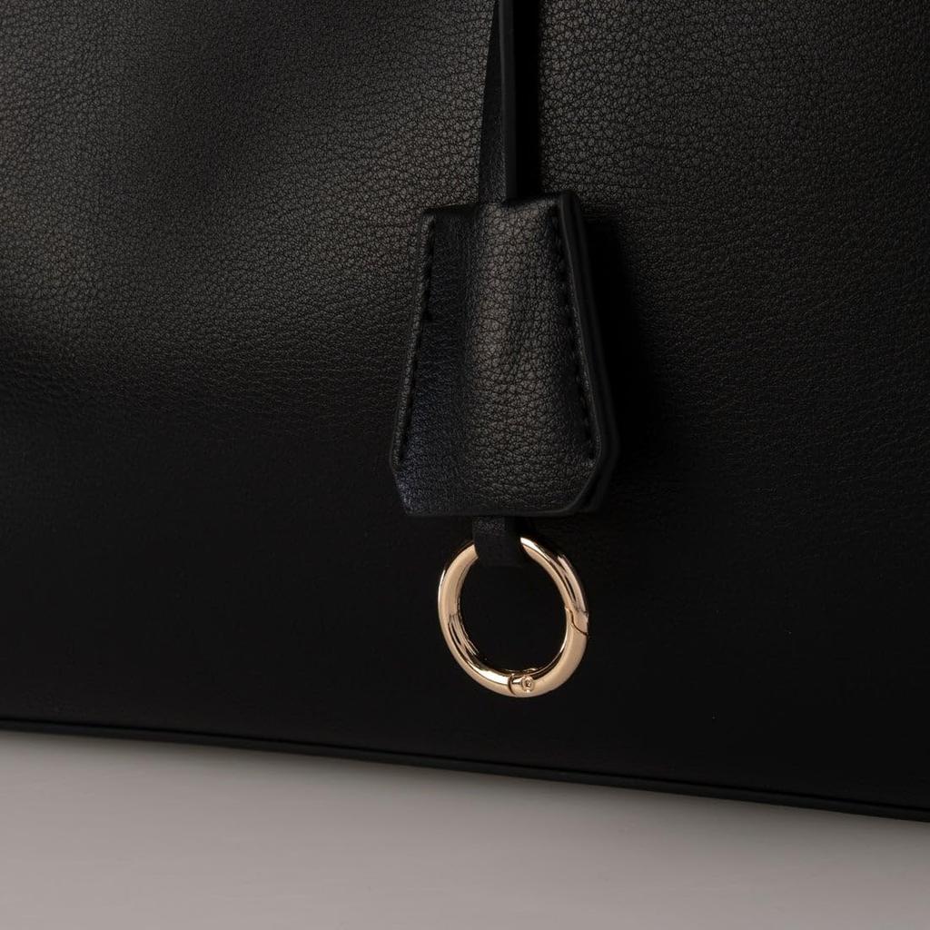 Kashkash 2-Way A4 Tote Bag with Twisted Belt, 10-00-01510, Women's, Black