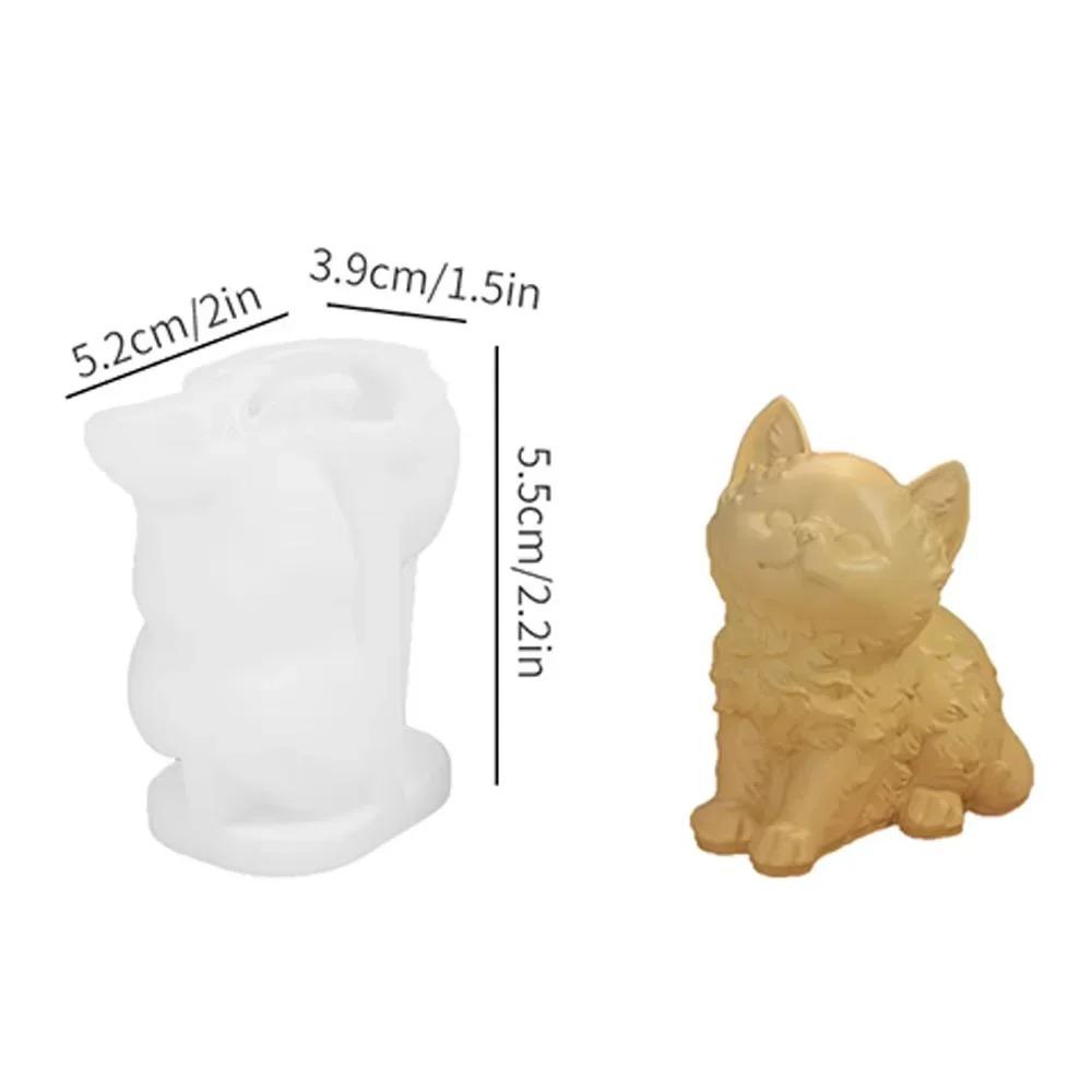 3D Cat Dog Candle Silicone Mold Multiple Cute Animals Shape Aromatherapy Soap Resin Molds Cake Decor Candy Chocolate Baking Tool