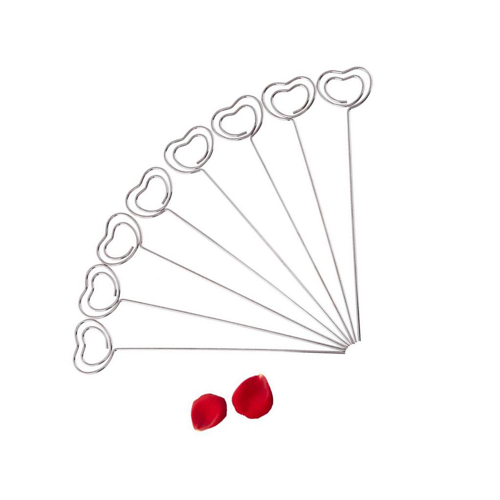 50 X Silver Photo Card Picture Memo Paper Note Display Clip Holders